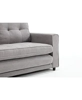 Convertible Sofa Bed Set in Gray & Beige Linen Fabric