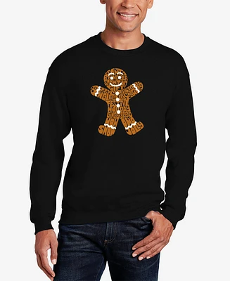 La Pop Art Men's Gingerbread Word Crewneck Sweatshirt