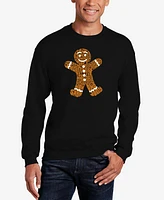 La Pop Art Men's Gingerbread Word Crewneck Sweatshirt