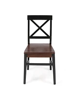 Farmhouse Dining Chair Set (2) Rustic, Stylish, Durable Acacia Wood