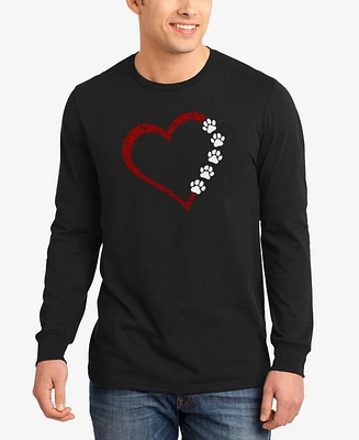 La Pop Art Men's Meow Heart Word Long Sleeve T-Shirt