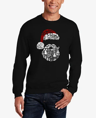 La Pop Art Men's Santa Pics Word Crewneck Sweatshirt