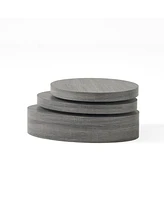 Multi-Functional Oval Rotating Coffee Table with 3 Layer Surfaces