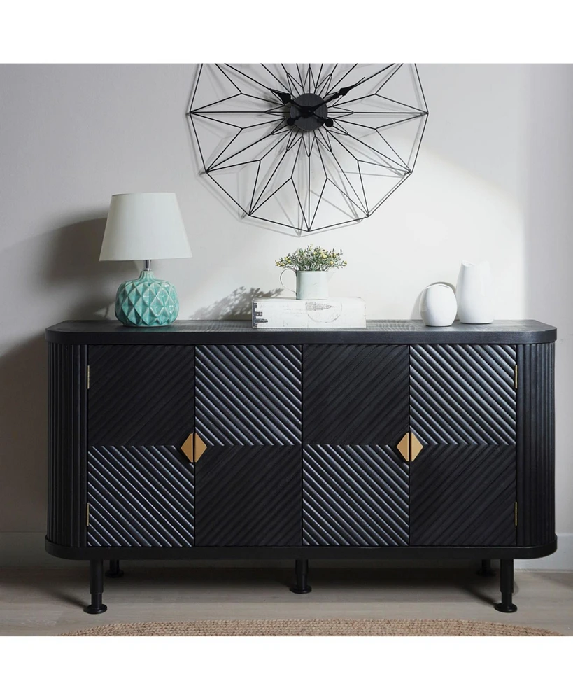Modern Accent Cabinet with Adjustable Shelves and 4 Doors