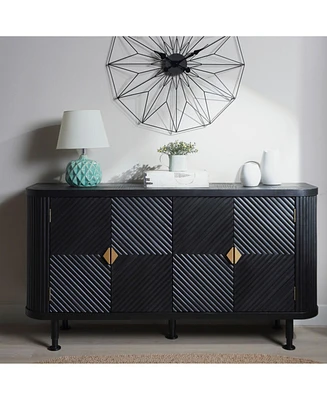 Modern Accent Cabinet with Adjustable Shelves and 4 Doors