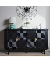Modern Accent Cabinet with Adjustable Shelves and 4 Doors
