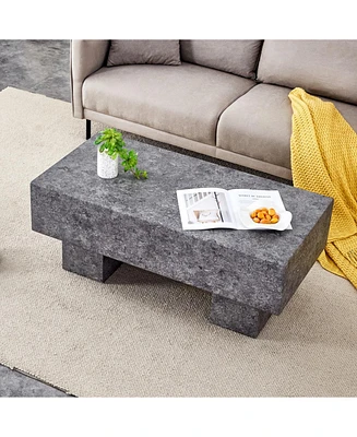Modern Gray Mdf Coffee Table (43.3"x21.6"x17.2")