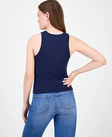 Rebel + Leigh Juniors' Rhinestone Crewneck Tank Top