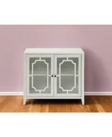 Two Glass Door Sideboard Cabinet with Adjustable Shelves
