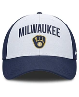Nike Men's White/Navy Milwaukee Brewers Club Performance Adjustable Hat