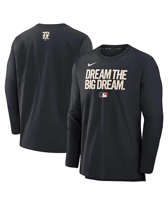 Nike Men's Black Texas Rangers Authentic Collection City Connect Lightweight Player Tri-Blend Performance Long Sleeve T-Shirt