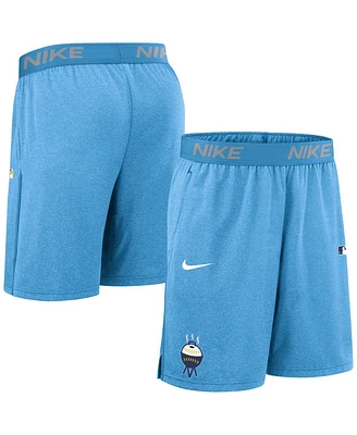 Nike Men's Light Blue Milwaukee Brewers Authentic Collection City Connect Performance Knit Shorts