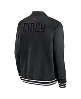 Nike Men's Black Cincinnati Reds Authentic Collection City Connect Full-Zip Bomber Jacket