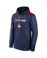 Nike Men's Navy Cleveland Guardians Authentic Collection City Connect Therma Pullover Hoodie