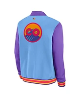 Nike Men's Light Blue/Purple Colorado Rockies 2025 City Connect Authentic Collection Full-Zip Bomber Jacket