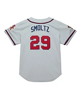 Mitchell & Ness Men's John Smoltz Gray Atlanta Braves 1995 Throwback Authentic Jersey