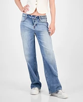 Celebrity Pink Juniors' Slouchy Wide-Leg Foldover-Waist Jeans