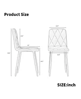 Square Faux Marble Dining Table Set for 4