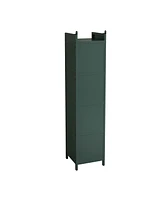 Modern 4-Tier Glass Door Cabinet: Multi-Purpose Storage for Entryway, Living Room, Bathroom