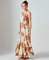 English Factory Women's Floral Halter Maxi Dress