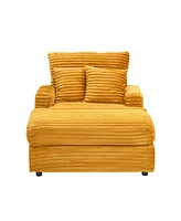 Cozy Armchair & Ottoman Set: 39" Spring Upholstered Sofa with Cup Holder