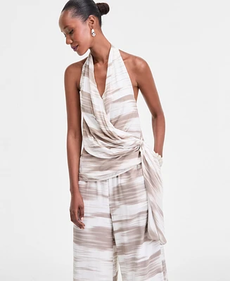 I.n.c. International Concepts Women's Printed Wrap Top, Exclusively at Macy's
