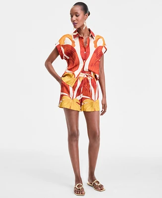 I.n.c. International Concepts Women's Printed Drawstring Shorts, Exclusively at Macy's