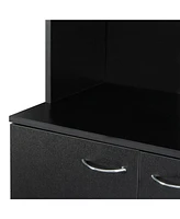 70.87" Tall Wardrobe & Kitchen Cabinet, With 6-Doors, 1-Open Shelves And 1-Drawer For Bedroom