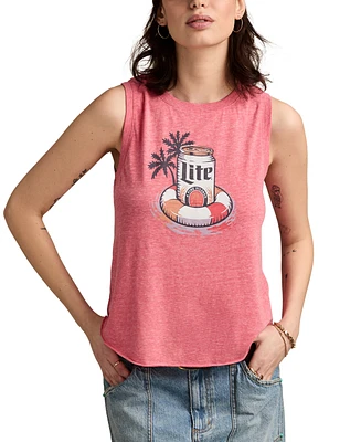 Lucky Brand Women's Miller Lite Floaty Sleeveless T-Shirt