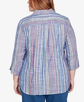 Alfred Dunner Plus Textured Stripe Top