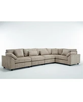 Corduroy Modular Sofa, 5-Seat, Brown