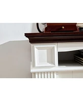 Farmhouse Style Fireplace Tv Stand for 70-inch Tv Electric Fireplace Tv Stand for Living Room or Bedroom Storage