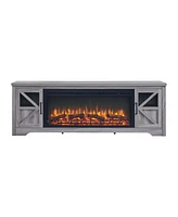 75" Fireplace Tv Stand for TVs up to 80",with 44" Electric Fireplace