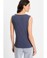 Olsen Women's Round Neck Sleeveless Shell