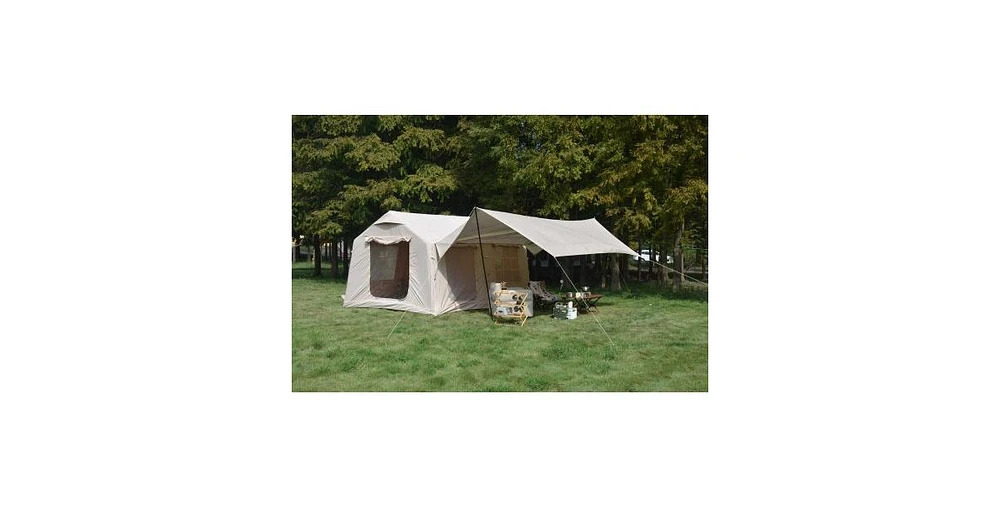 Mondawe 9.8 x13ft with canopy, Inflatable Camping Tents Hand Pump