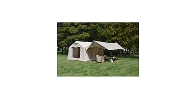 Mondawe 9.8 x13ft with canopy, Inflatable Camping Tents Hand Pump