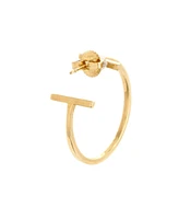 Pre-Owned Tiffany & Co. Medium T Wire Hoop Earrings 18K Gold
