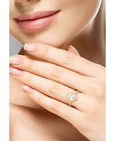 Rachel Zoe 14K Gold Plated Sterling Silver Oval Cut Solitaire Ring