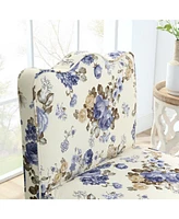 Flannel Dining Chair with Cushion and Pillow - Blue