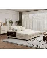 Cozy Corduroy Sofa Sleeper, Modern Oversized Living Room Convertible Lounge