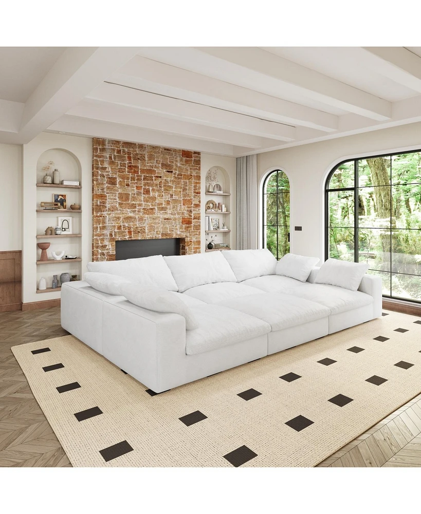 Large size modular cloud sofa 6 seats down sofa bed apartment living room sofa 120"