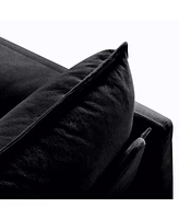 Oversized Chenille Sofa Set - Black