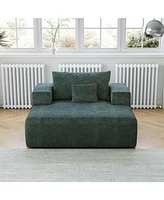 55-inch Chenille Sponge Sofa Lounge Chair,No Assembly Required,Fluffy Modern Sleeper Chair for Indoor Living Room Bedroom
