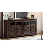 Farmhouse Sideboard Buffet with Adjustable Shelf, Storage Cabinet, Espresso