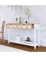 48" Long Console Table, 2 Drawers, Shelf - Entryway/Hallway