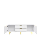 Modern warm white Tv cabinet, for Living Room Bedroom
