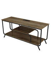 Stylish Tv Stand with Outlets & Led Lights for TVs up to 55