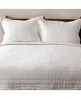 French Linen Channel Stitch Quilt & Sham Set