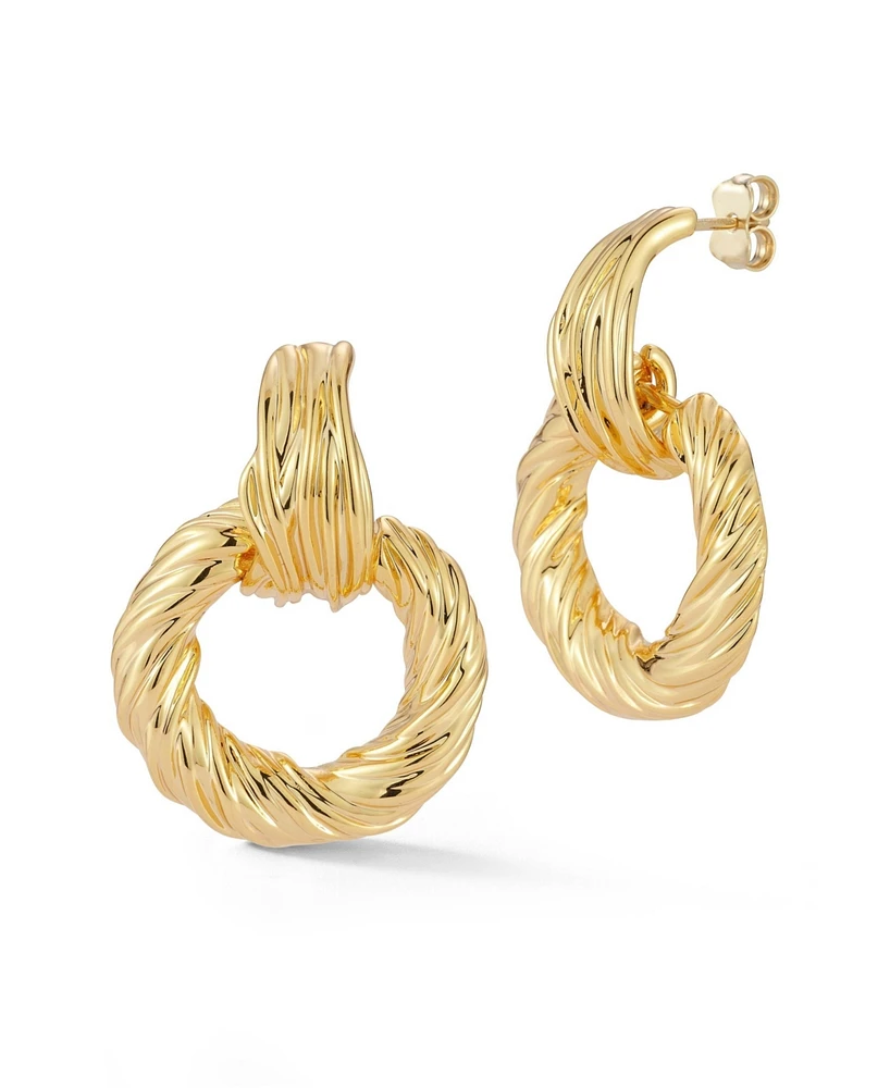 Rachel Zoe Gold Plated Twist Door Knocker Earrings
