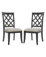 Mid-Century Modern Upholstered Dining Chairs (Set of 2)